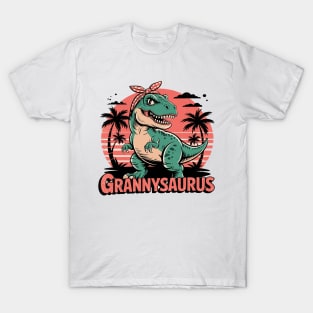 Grannysaurus T Rex Dinosaur Granny Saurus Retro Mother's Day T-Shirt